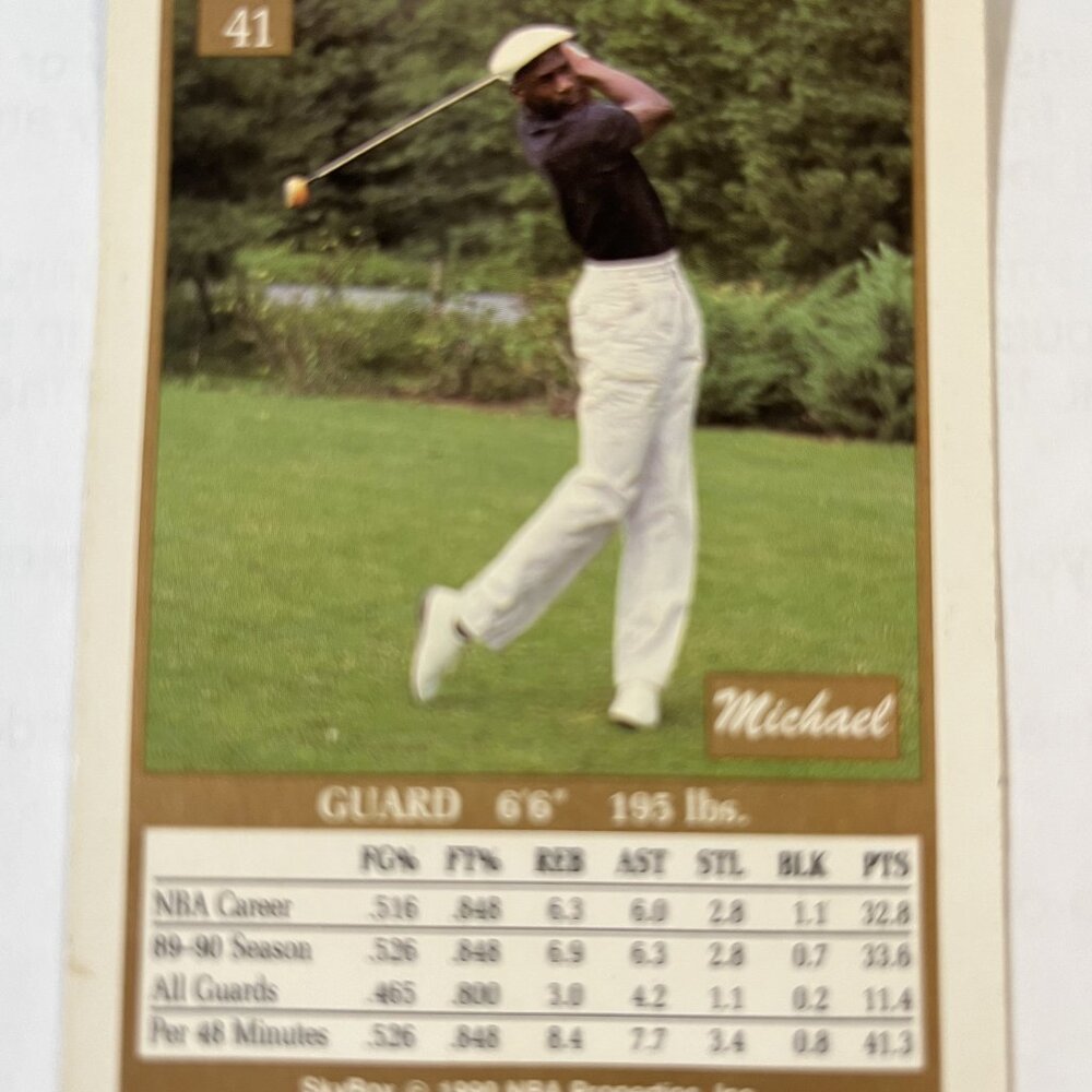 Michael Jordan Basketball #23 Chicago Bulls Vintage Card on Front-Back MJ Golf - Picture 4 of 5